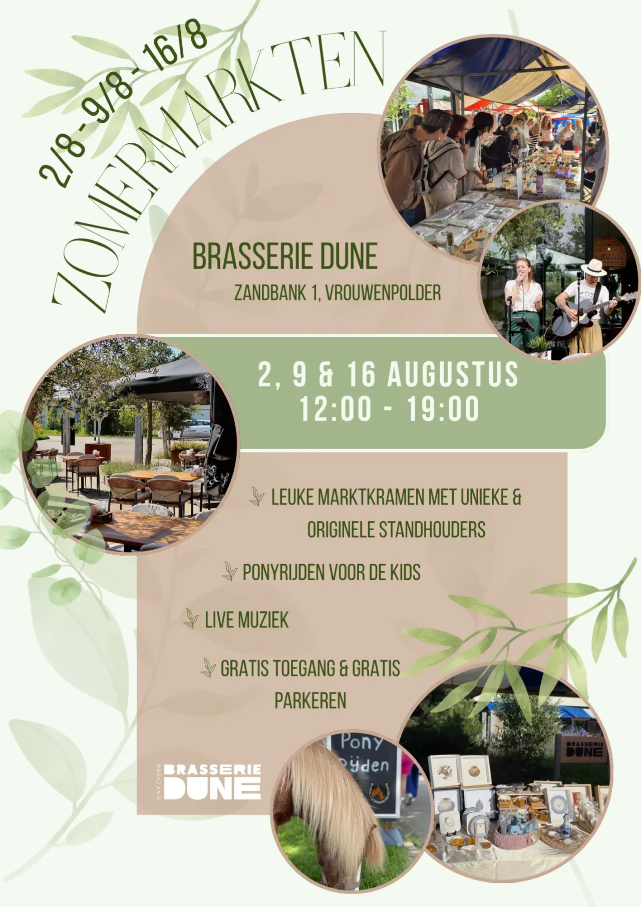 Brasserie Dune Zomermarkten poster 2026 definitief